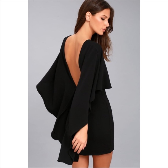 Lulus Dresses & Skirts - Lulu’s black backless cape dress